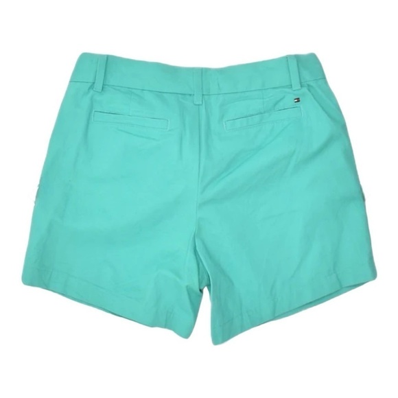 TOMMY HILFIGER Women’s Chino Shorts High Waist US 8 Turquoise Cotton Like New - Picture 6 of 7